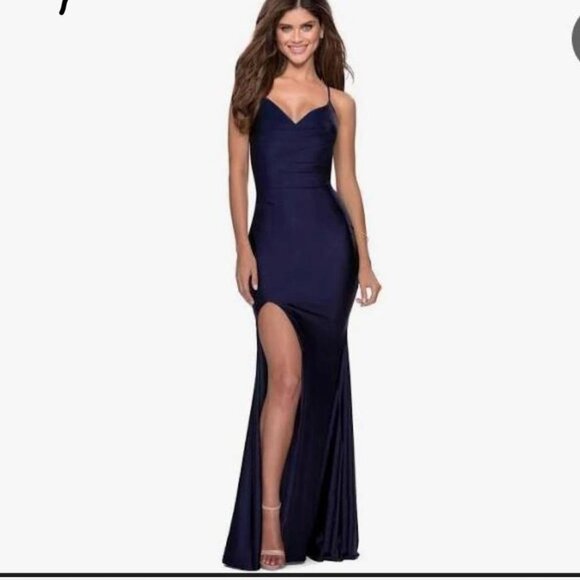 Dresses & Skirts - Navy blue La Femme Prom dress